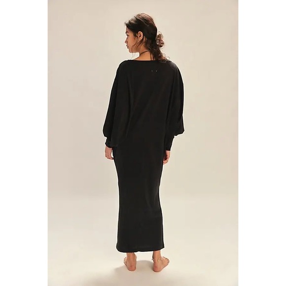 Free People Beach Black Dolman Sleeve Maxi Dress OB1015694 Womens XL Cotton - Picture 2 of 8